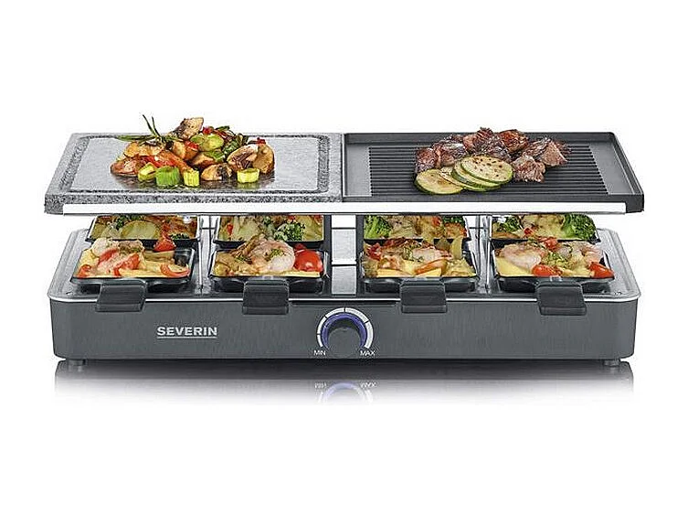 Severin Appareil à raclette 8 personnes 1400w + pierre à griller + gril - 2371