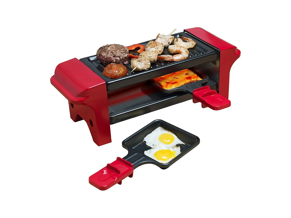Bestron Appareil à raclette 2 personnes 350w + gril noir/rouge - agr102