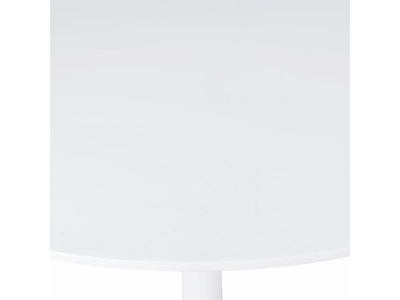 Table de repas ronde 110 cm blanche et pied métal blanc – VALERIA