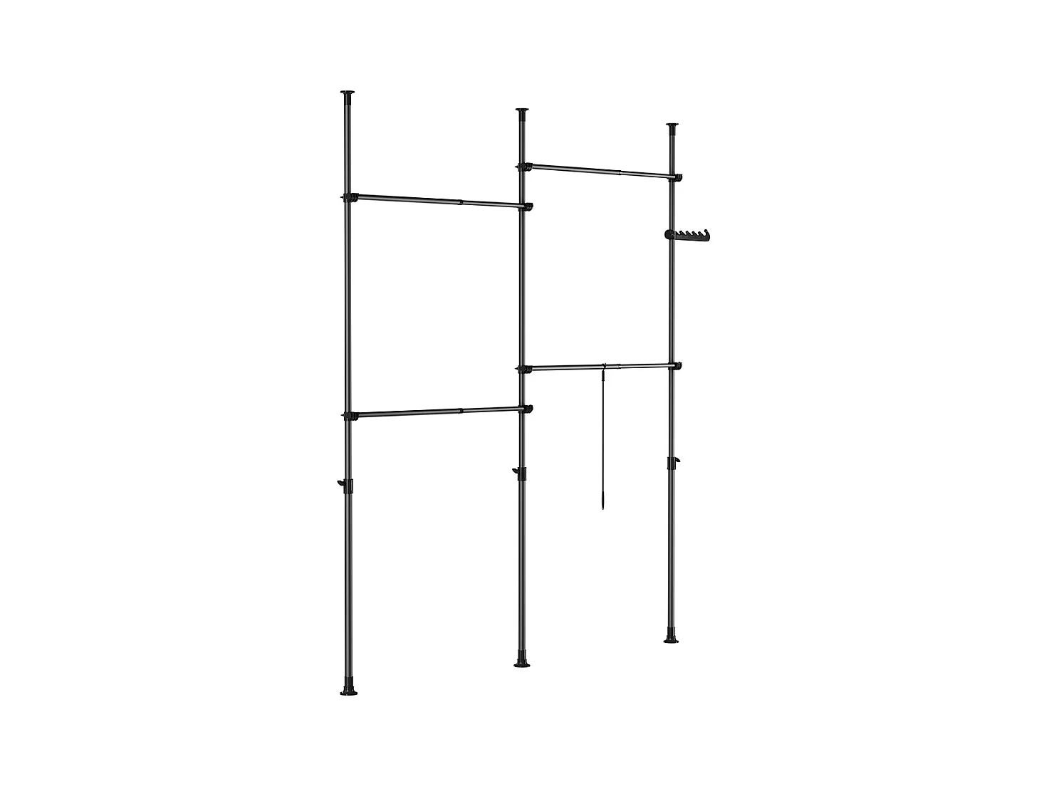 SoBuy Cintre Télescopique au Sol pour Vêtements Robuste en Noir