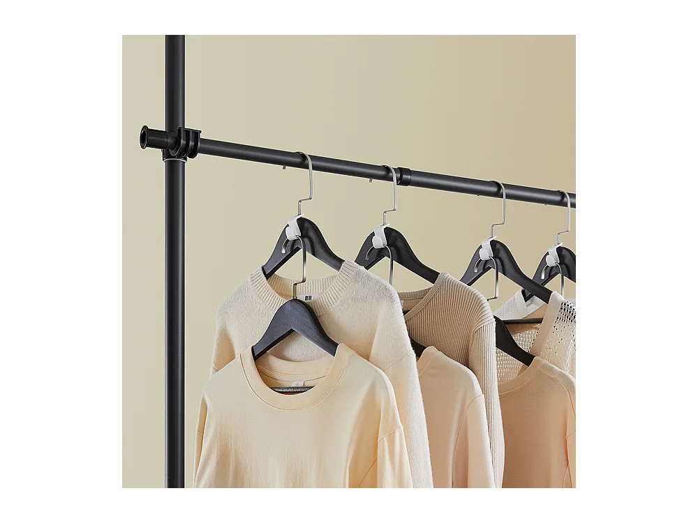 SoBuy Cintre Télescopique au Sol pour Vêtements Robuste en Noir