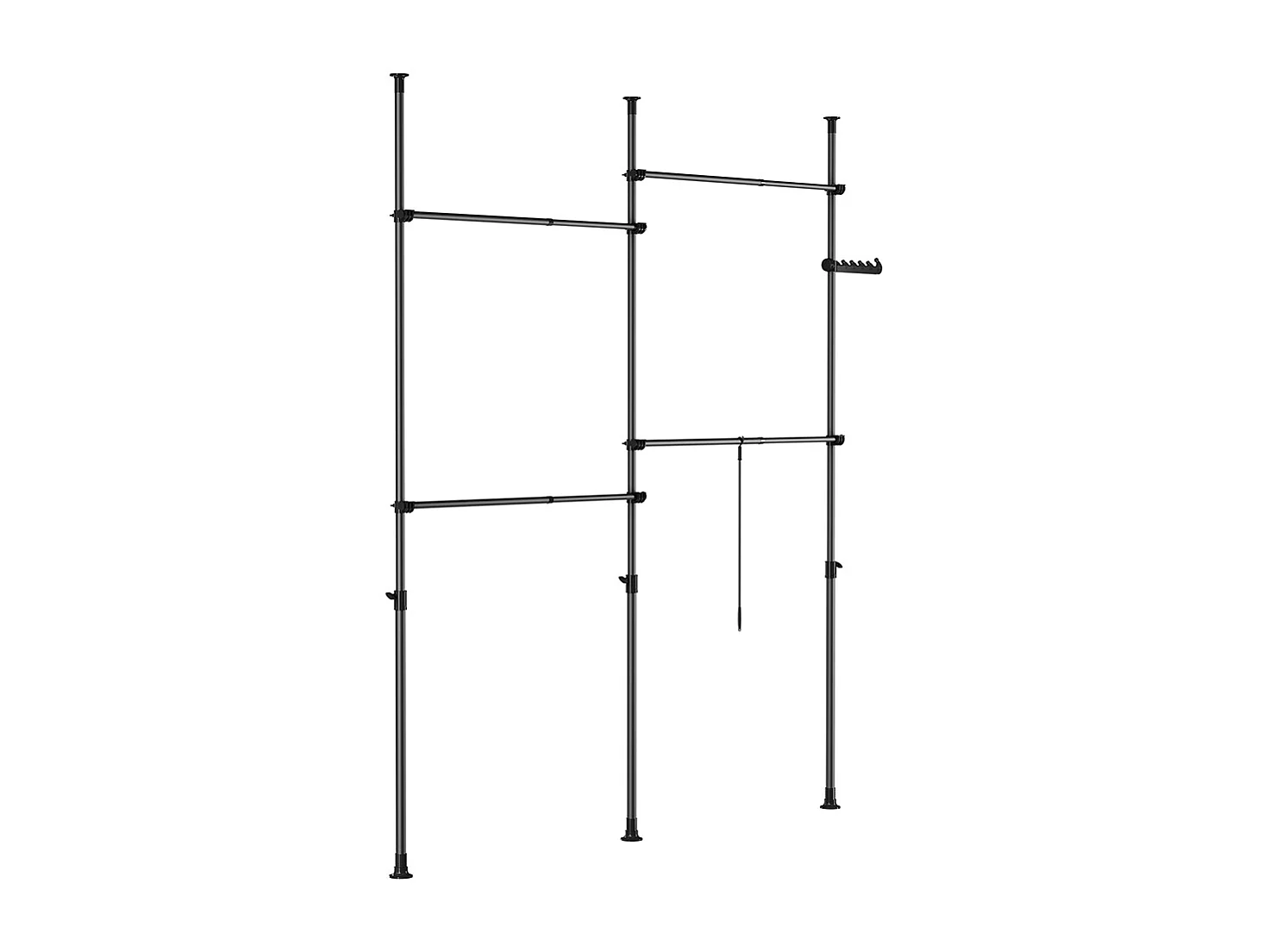 SoBuy Cintre Télescopique au Sol pour Vêtements Robuste en Noir