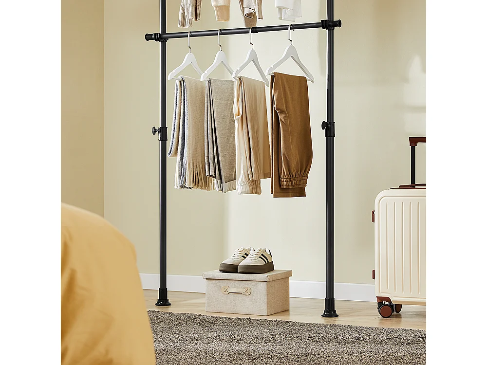 SoBuy Cintre Télescopique au Sol pour Vêtements Robuste en Noir