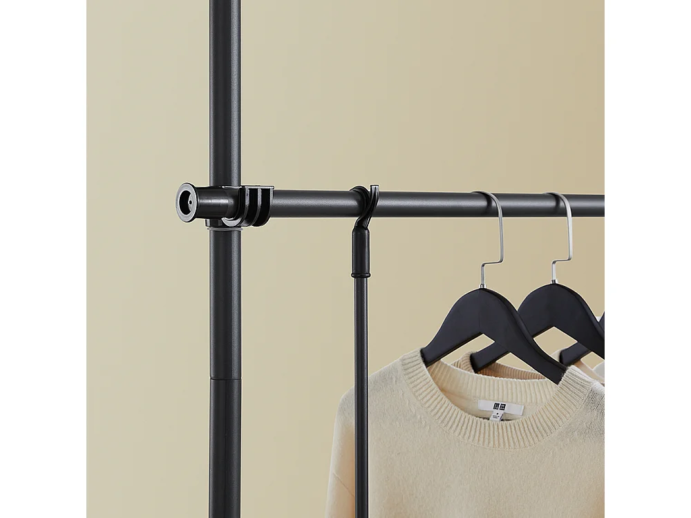 SoBuy Cintre Télescopique au Sol pour Vêtements Robuste en Noir