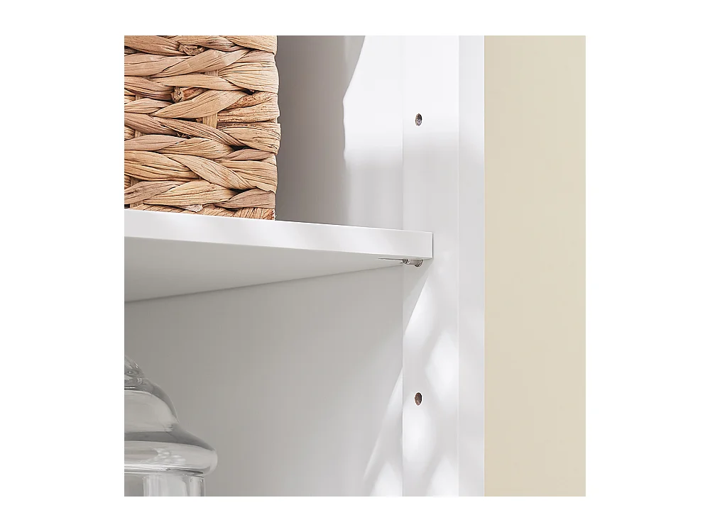 SoBuy szafka łazienkowa z 2 drzwiami i regulowaną półką, biała