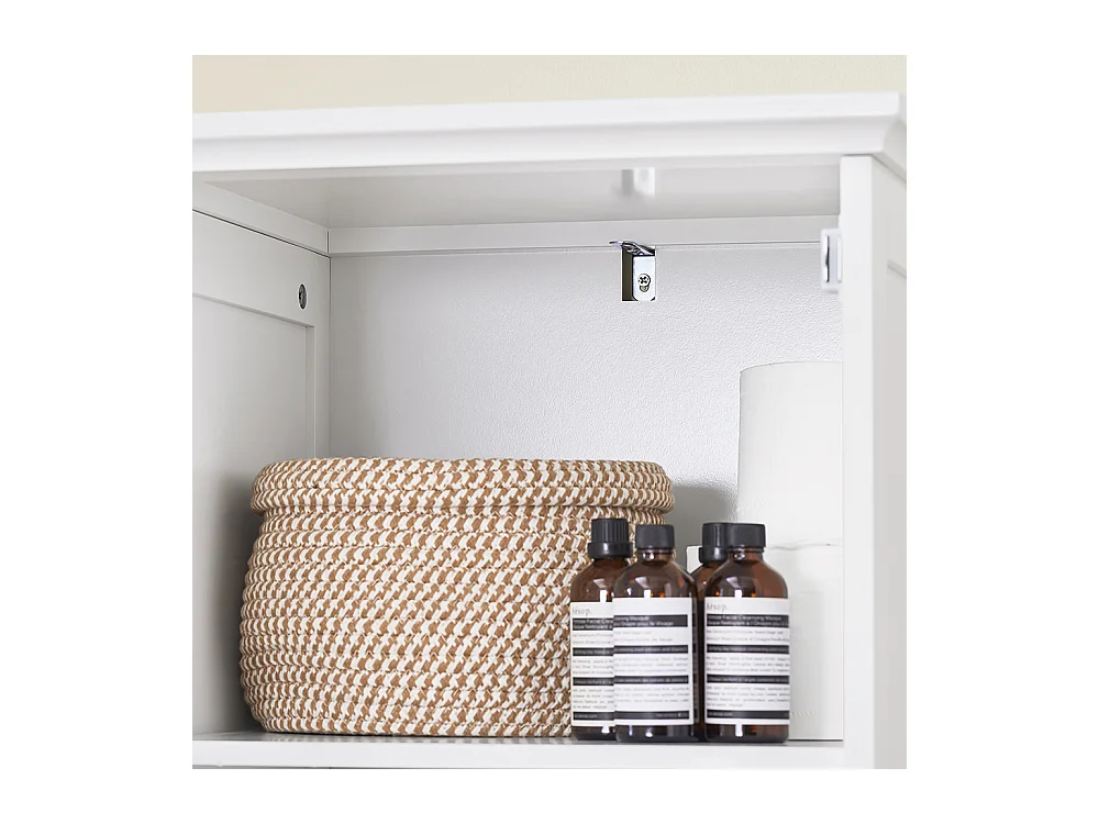 SoBuy szafka łazienkowa z 2 drzwiami i regulowaną półką, biała