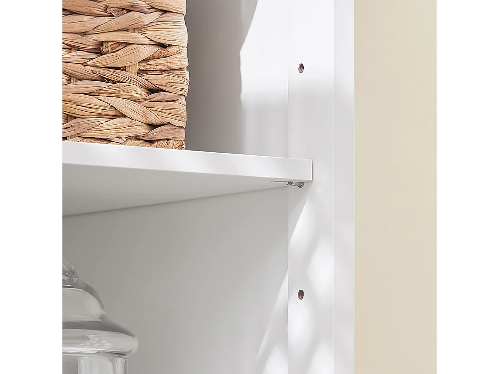 SoBuy Colonne Salle de Bain 2 Portes avec Étagères en MDF Blanc