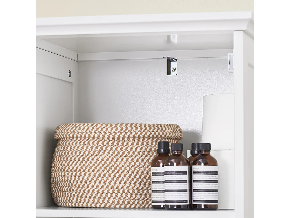 SoBuy Colonne Salle de Bain 2 Portes avec Étagères en MDF Blanc