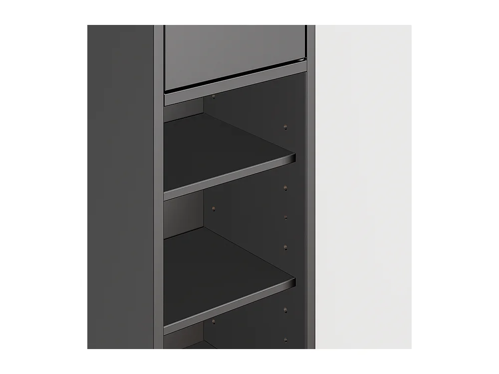 SoBuy Colonne de salle de bain étanche avec étagères et tiroirs réglables noire