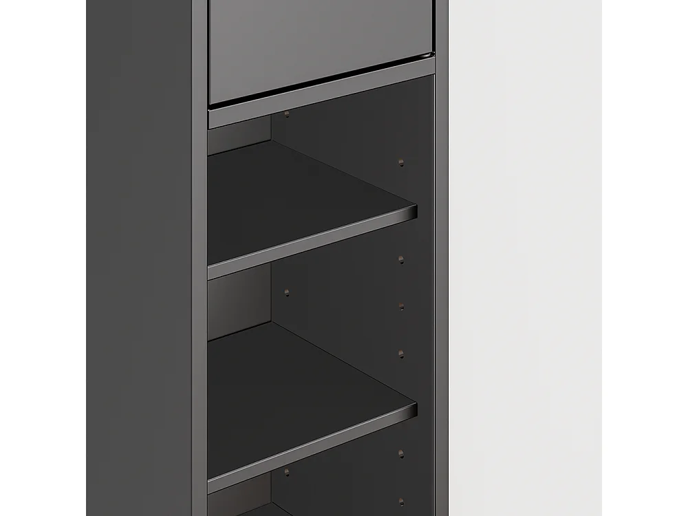 SoBuy Colonne de salle de bain étanche avec étagères et tiroirs réglables noire