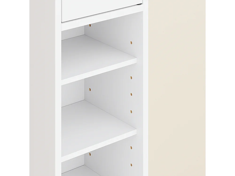 SoBuy Colonne de Salle de Bain Étroite Hydrofuge avec Étagères et Tiroirs Blancs