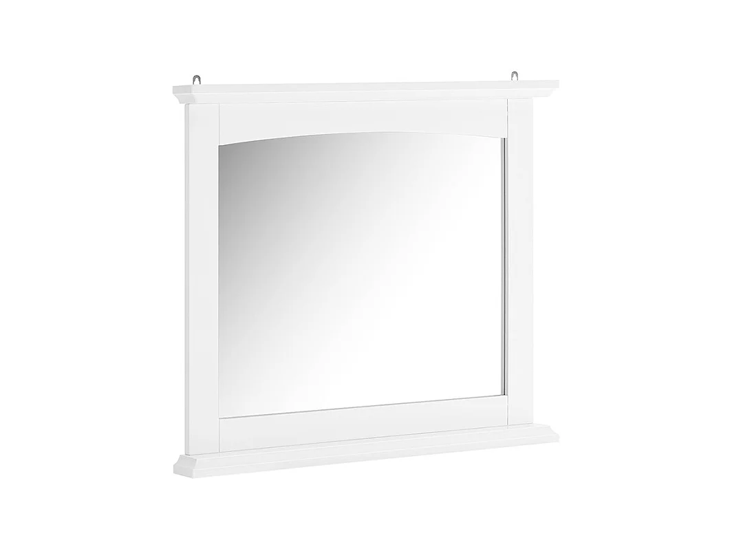 Armoire Murale pour Salle de Bain avec Miroir Blanc MDF E1 et Étagère en Verre