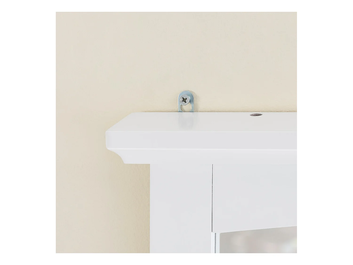 Armoire Murale pour Salle de Bain avec Miroir Blanc MDF E1 et Étagère en Verre