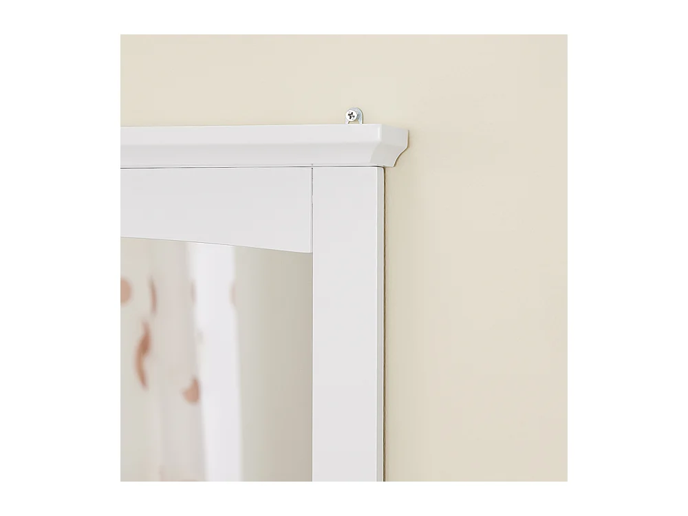 Armoire Murale pour Salle de Bain avec Miroir Blanc MDF E1 et Étagère en Verre