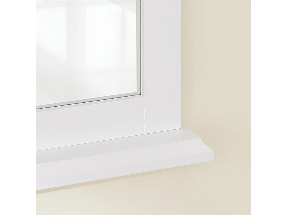 Armoire Murale pour Salle de Bain avec Miroir Blanc MDF E1 et Étagère en Verre