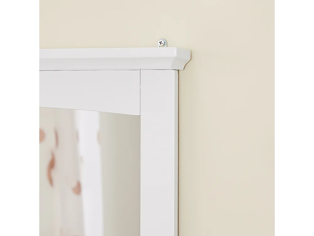 Armoire Murale pour Salle de Bain avec Miroir Blanc MDF E1 et Étagère en Verre