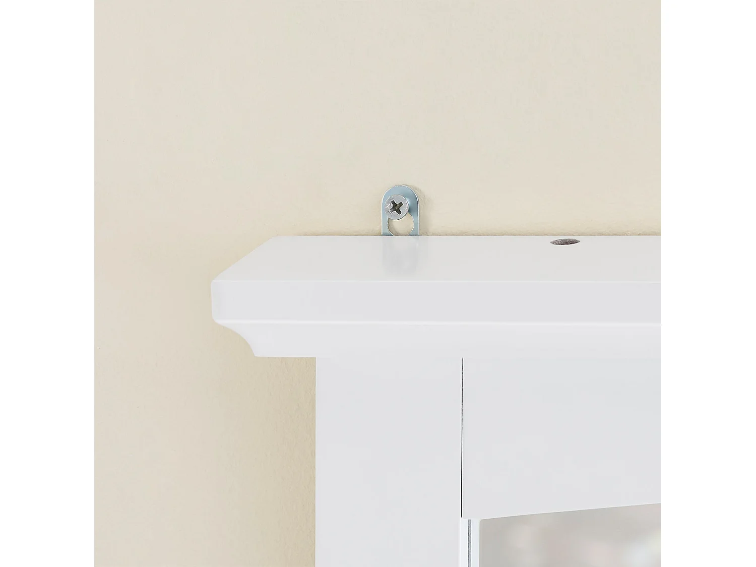 Armoire Murale pour Salle de Bain avec Miroir Blanc MDF E1 et Étagère en Verre