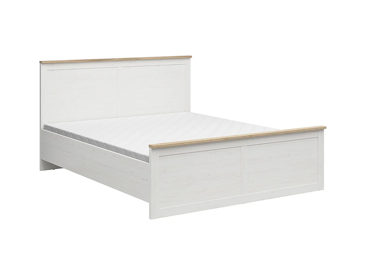 Lit coffre 180x200 sommier inclus Aksel Blanc