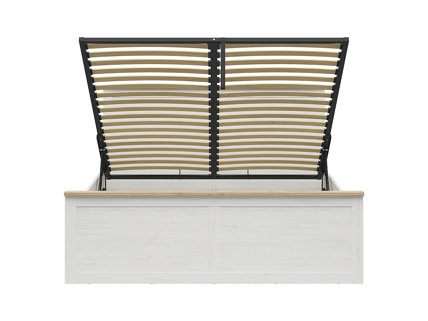 Lit coffre 180x200 sommier inclus Aksel Blanc