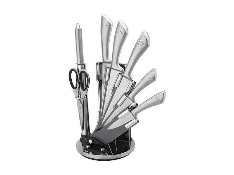 Set De Couteaux Avec Support 8 Pieces Royaltyline RLKSS600