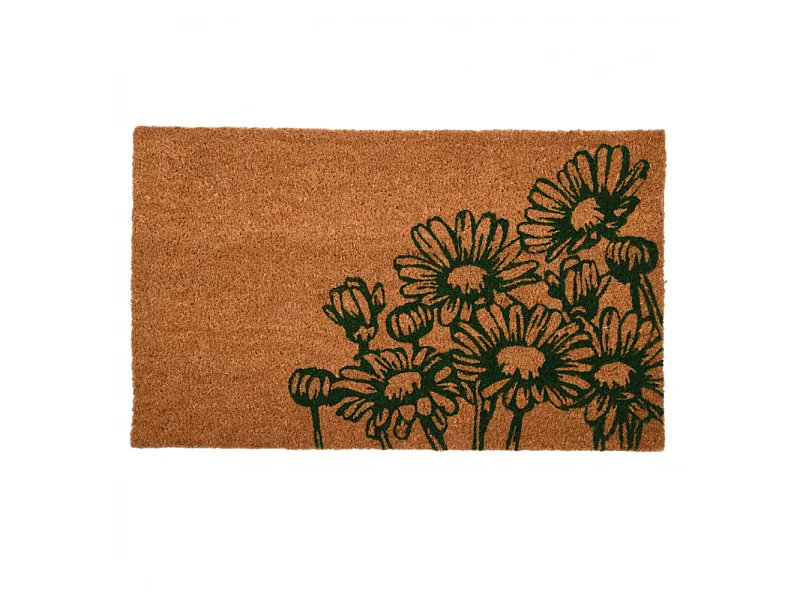 Paillasson en fibres de coco - L 45 x l 75 cm - Floral