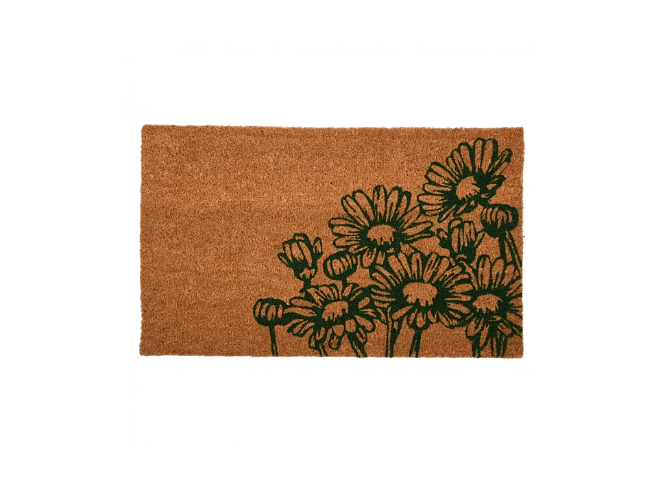 Paillasson en fibres de coco - L 45 x l 75 cm - Floral