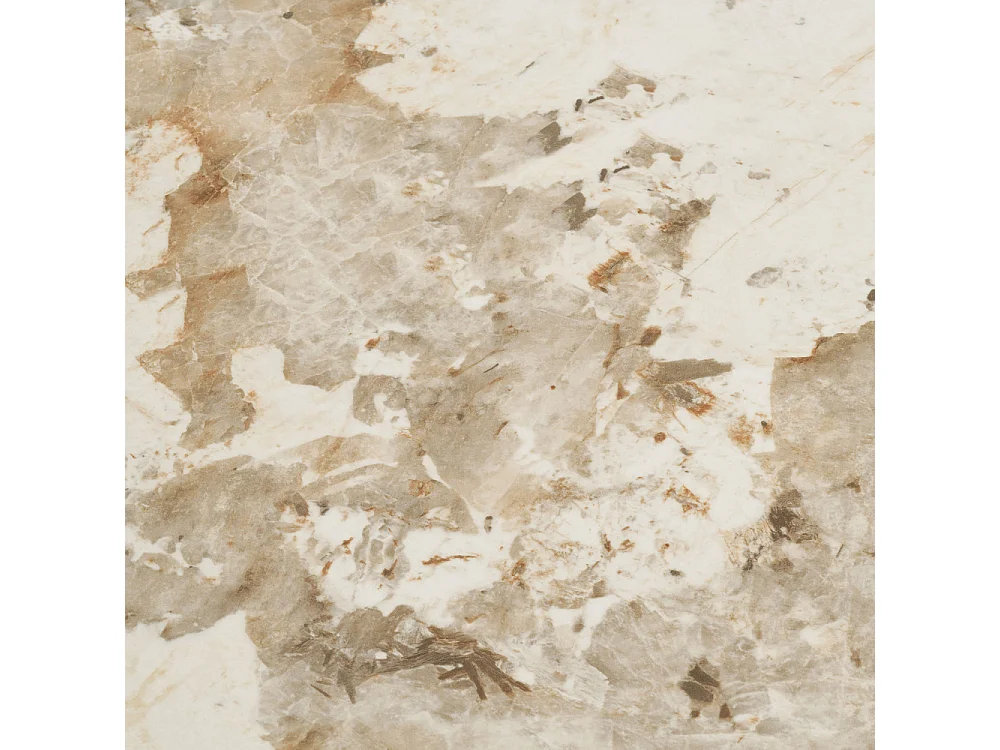 Athens - Table à manger 4 personne ronde effet marbre et bois - Marbre blanc