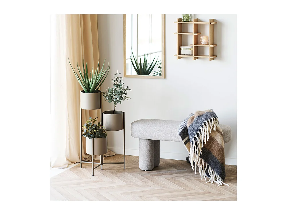 Weston - Banc en tissu L95cm - Beige