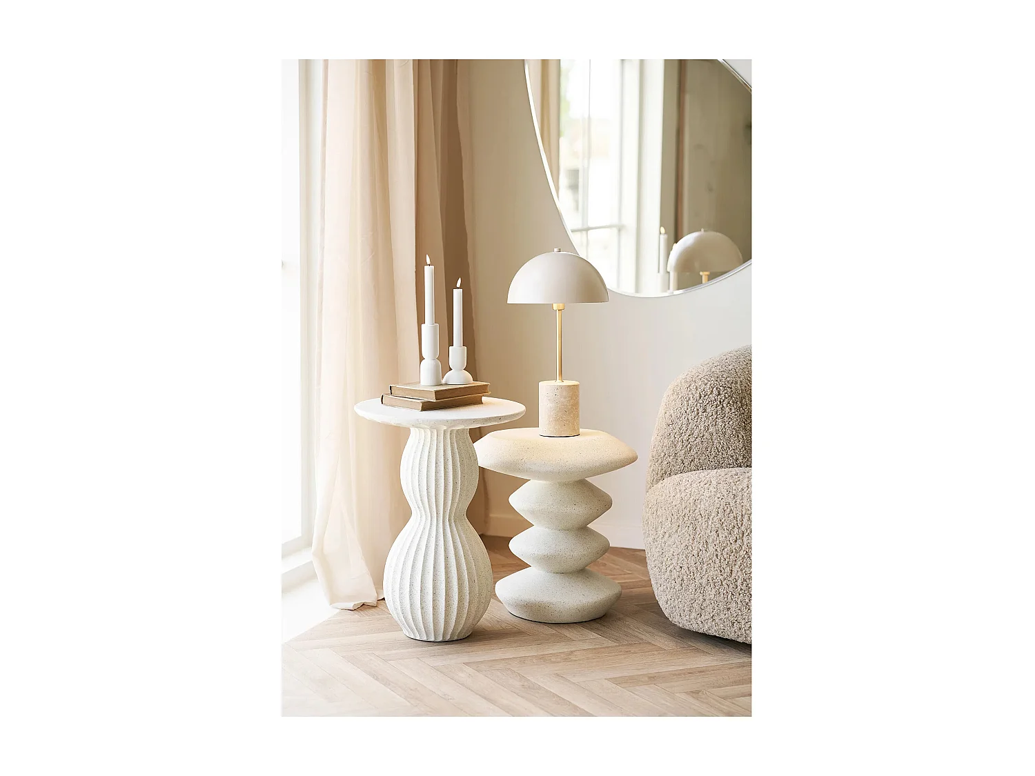 Lampe de table SHEFFIELD – Lampe à poser en marbre et acier