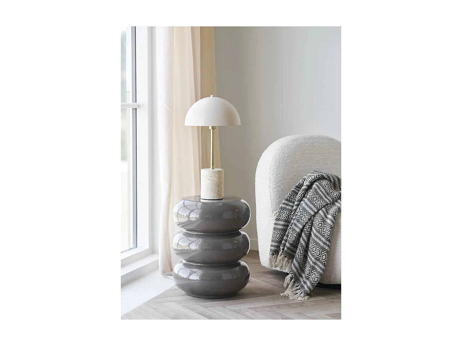 Lampe de table SHEFFIELD – Lampe à poser en marbre et acier