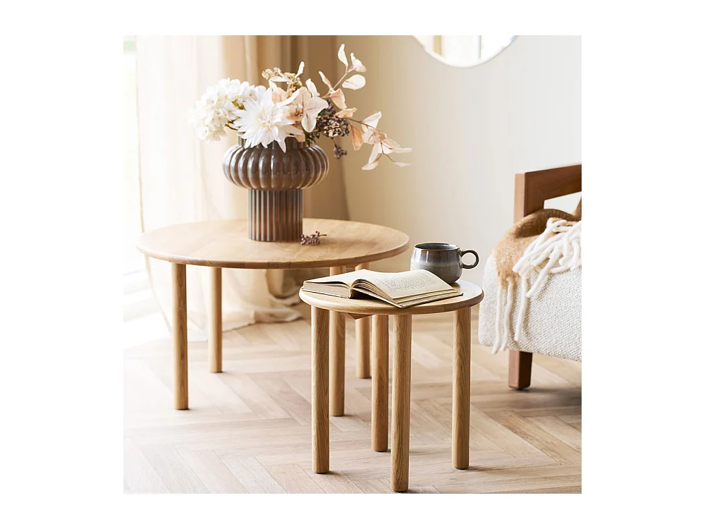 Iselin Couchtisch Ø70cm Eiche.