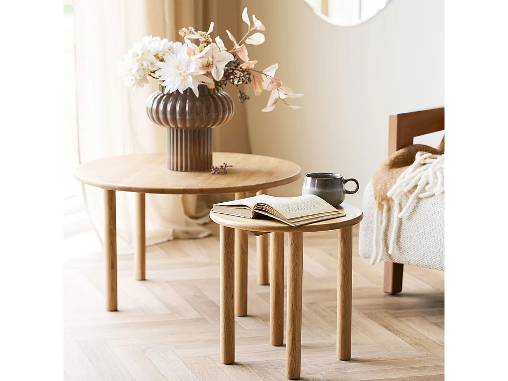 Iselin salontafel Ø70cm eiken.