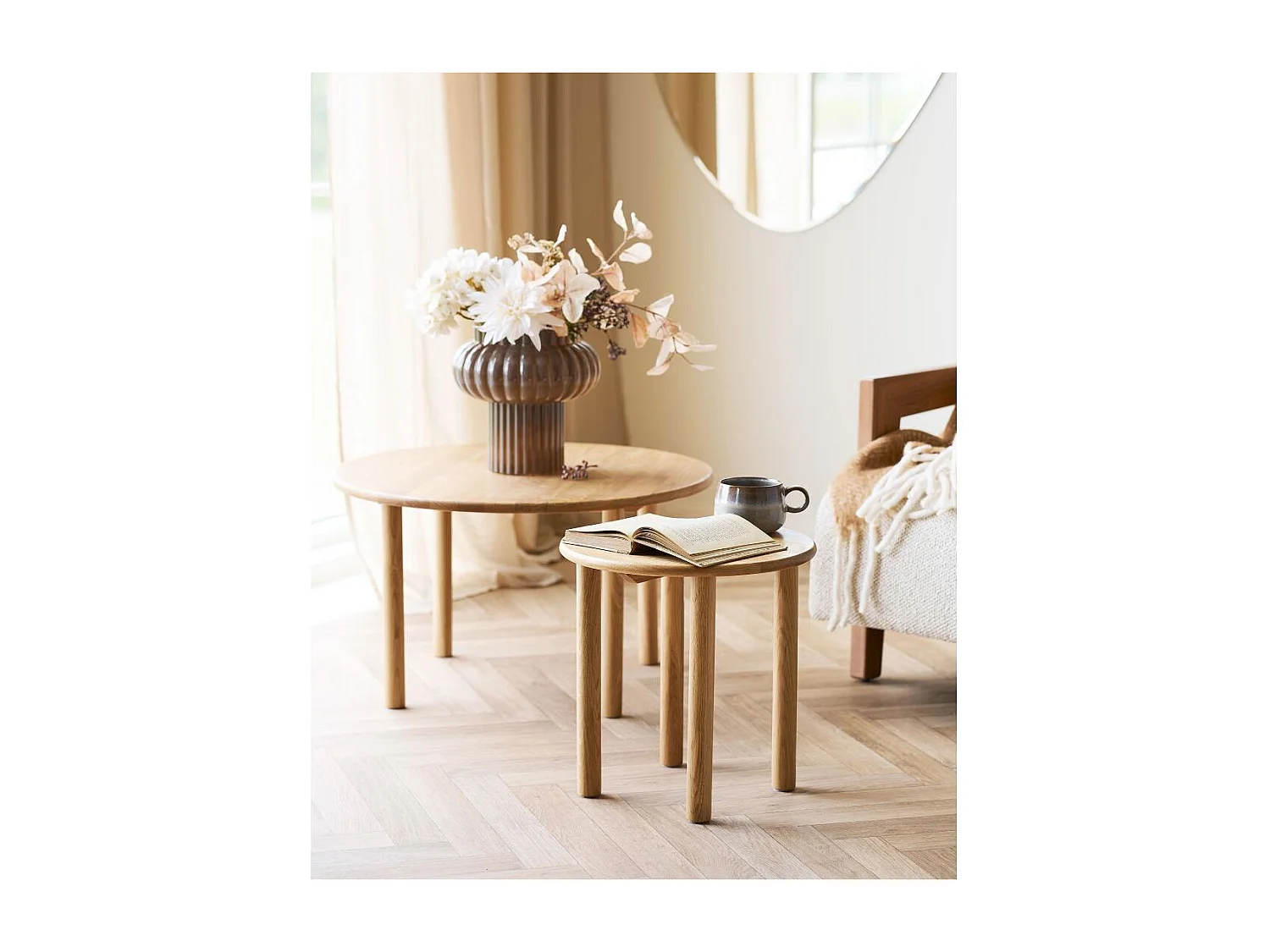 Iselin table basse Ø70 cm chêne.