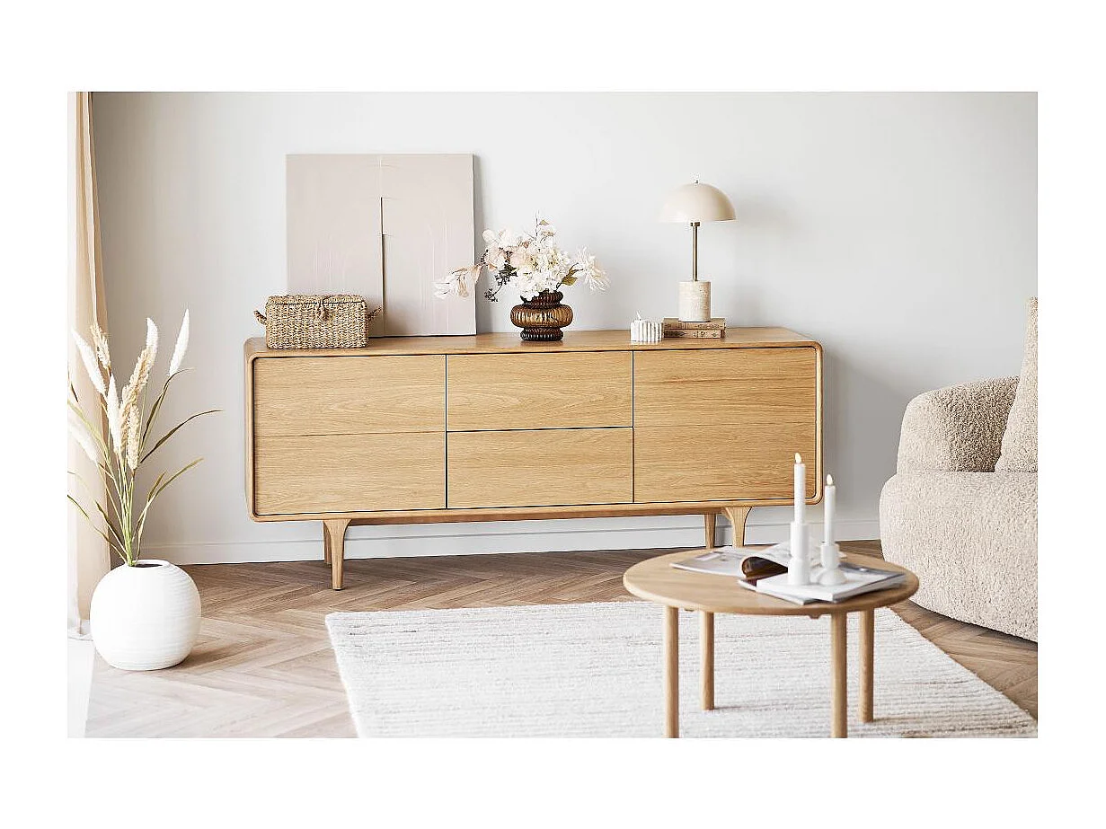 Iselin table basse Ø70 cm chêne.