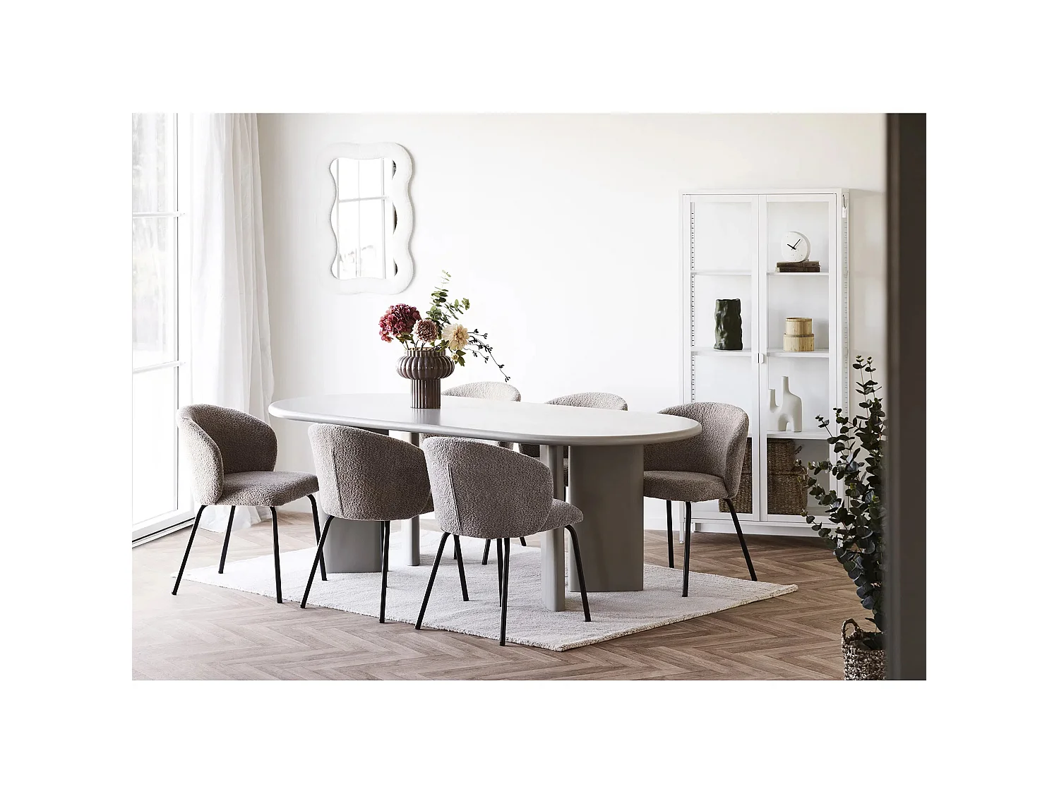 Miroir moderne en peluche BOSARO – L 54 × H 80cm
