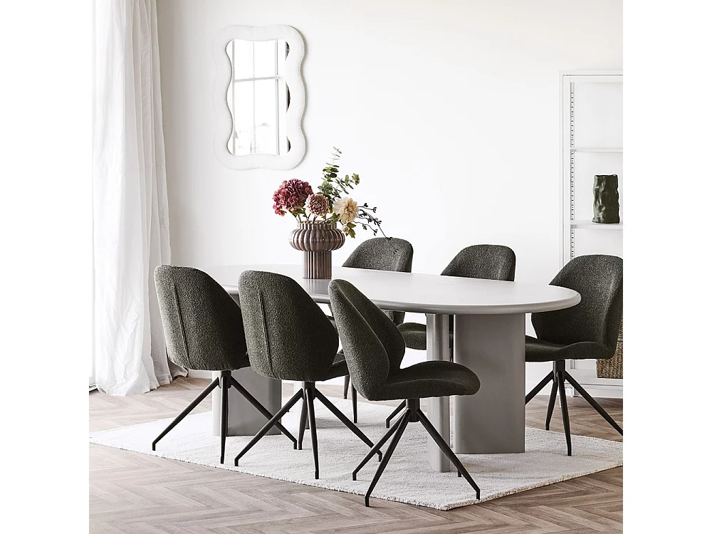 Miroir moderne en peluche BOSARO – L 54 × H 80cm