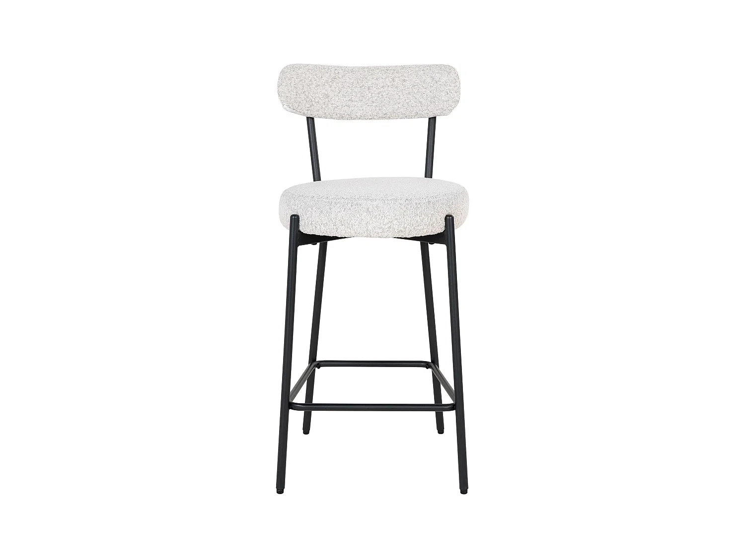 Chaise de bar en tissu bouclette et métal BADALONA - Hauteur d'assise 65cm-Marron