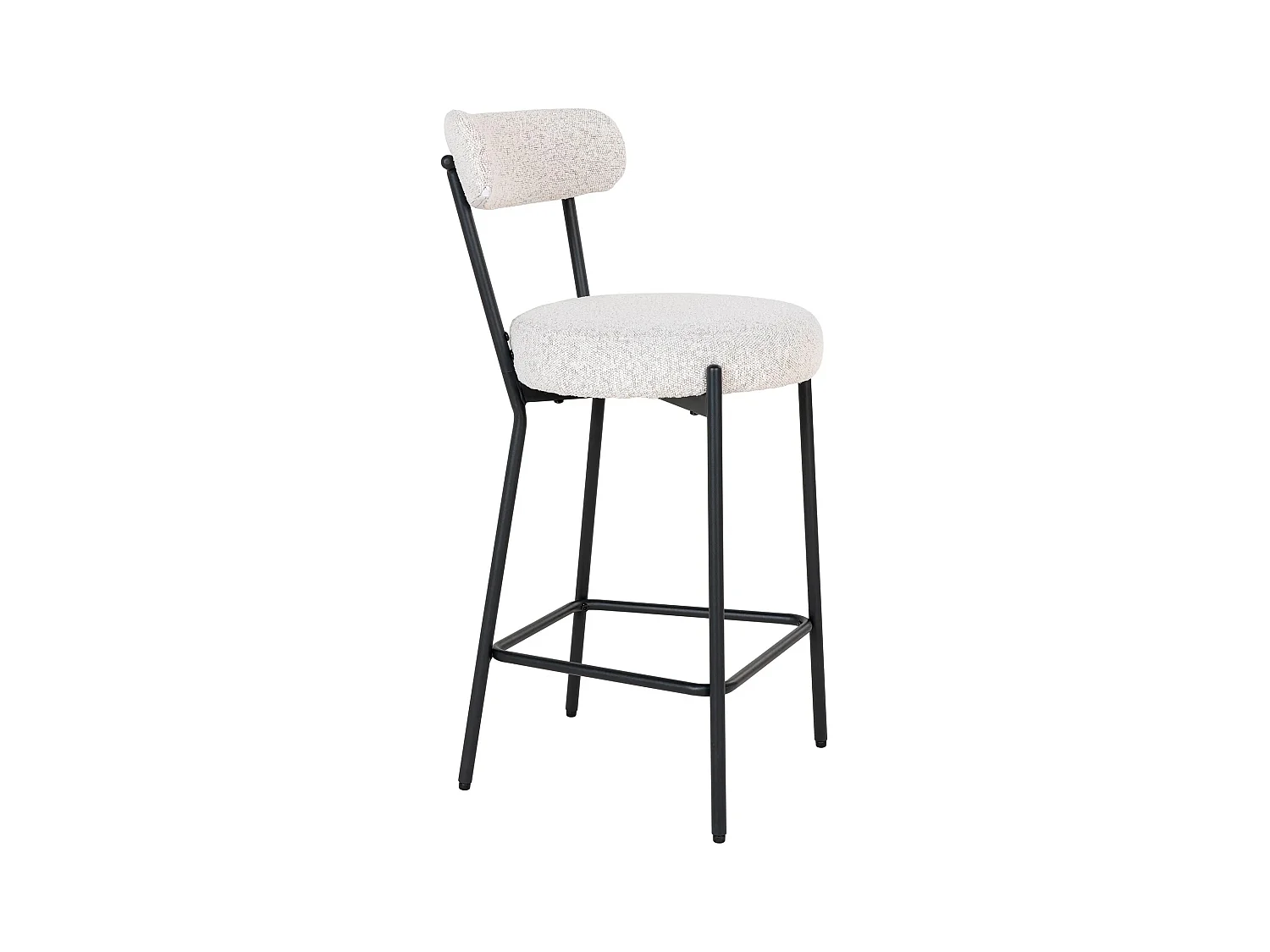 Chaise de bar en tissu bouclette et métal BADALONA - Hauteur d'assise 65cm-Marron