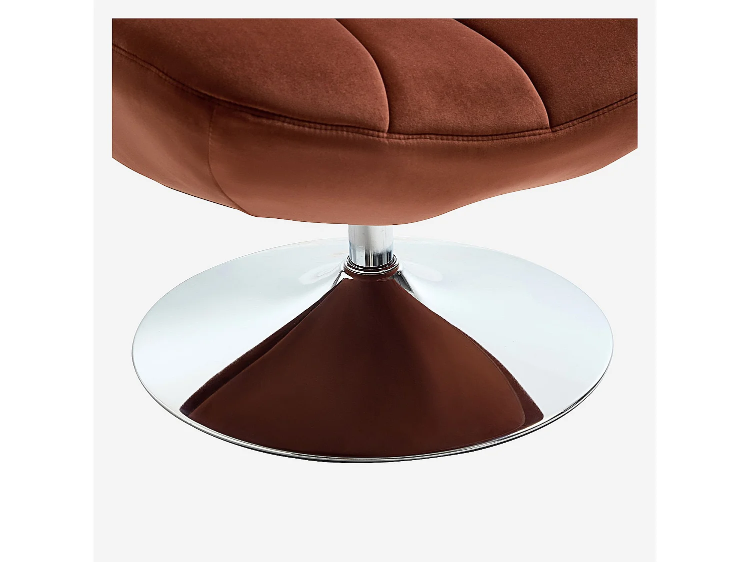 Habitat - Fauteuil pivotant matelassé en tissu et métal chromé  - Terracotta ANDREW