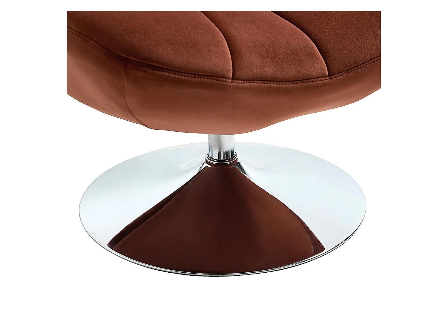 Habitat - Fauteuil pivotant matelassé en tissu et métal chromé  - Terracotta - Andrew