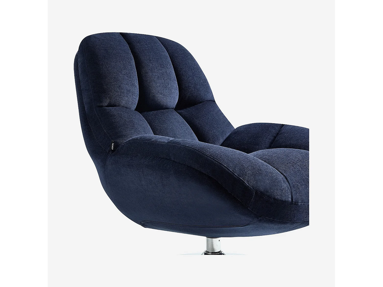 Fauteuil pivotant en tissu et métal chromé - Bleu nuit