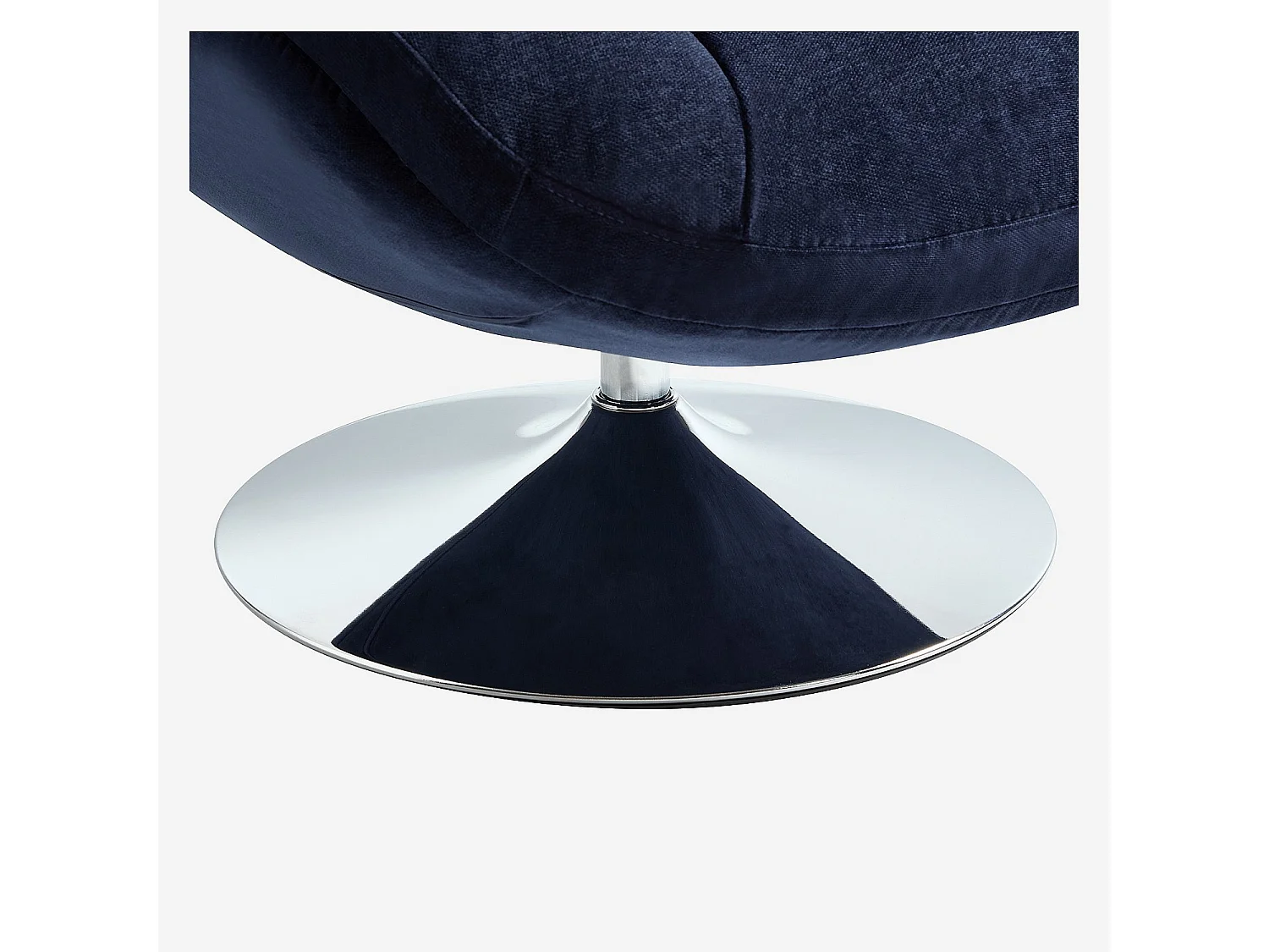 Fauteuil pivotant en tissu et métal chromé - Bleu nuit