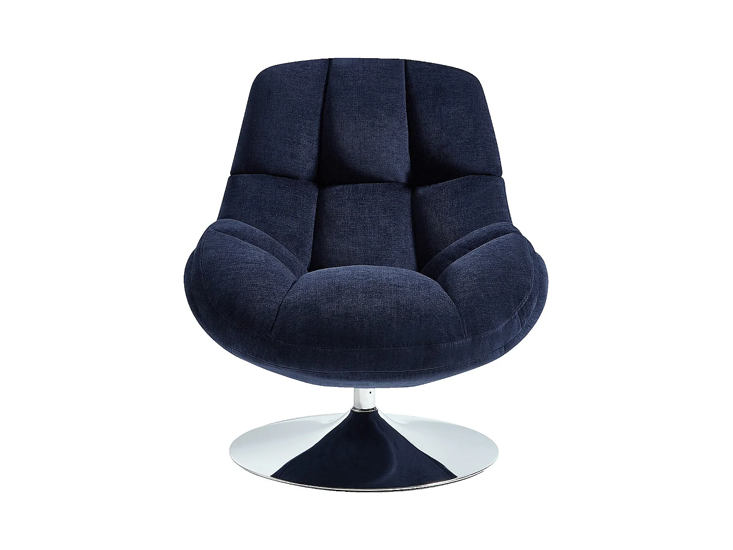 Habitat - Fauteuil pivotant en tissu et métal chromé - Bleu nuit - Mogliano