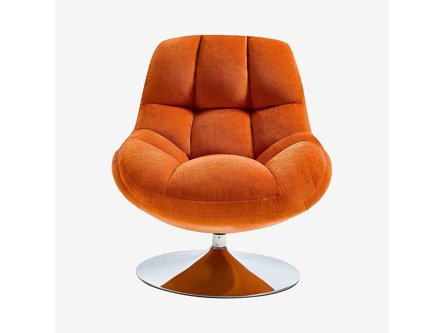 Fauteuil pivotant en tissu et métal chromé - Orange