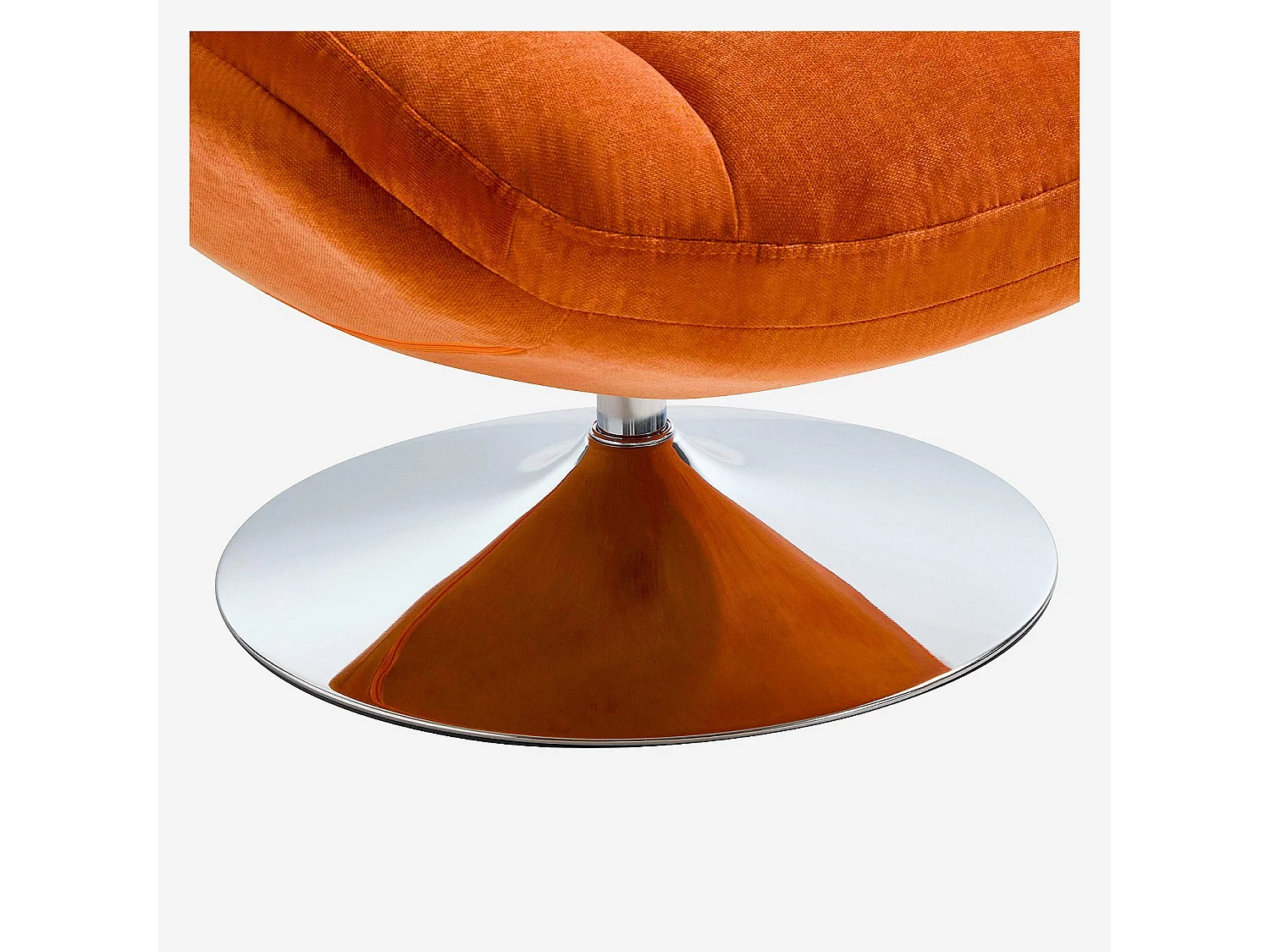 Fauteuil pivotant en tissu et métal chromé - Orange