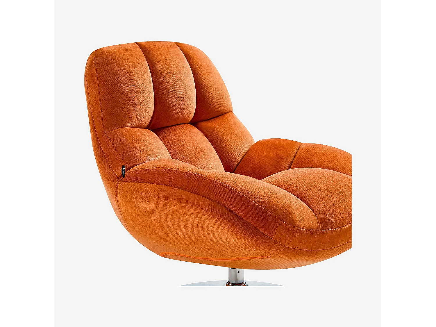 Fauteuil pivotant en tissu et métal chromé - Orange