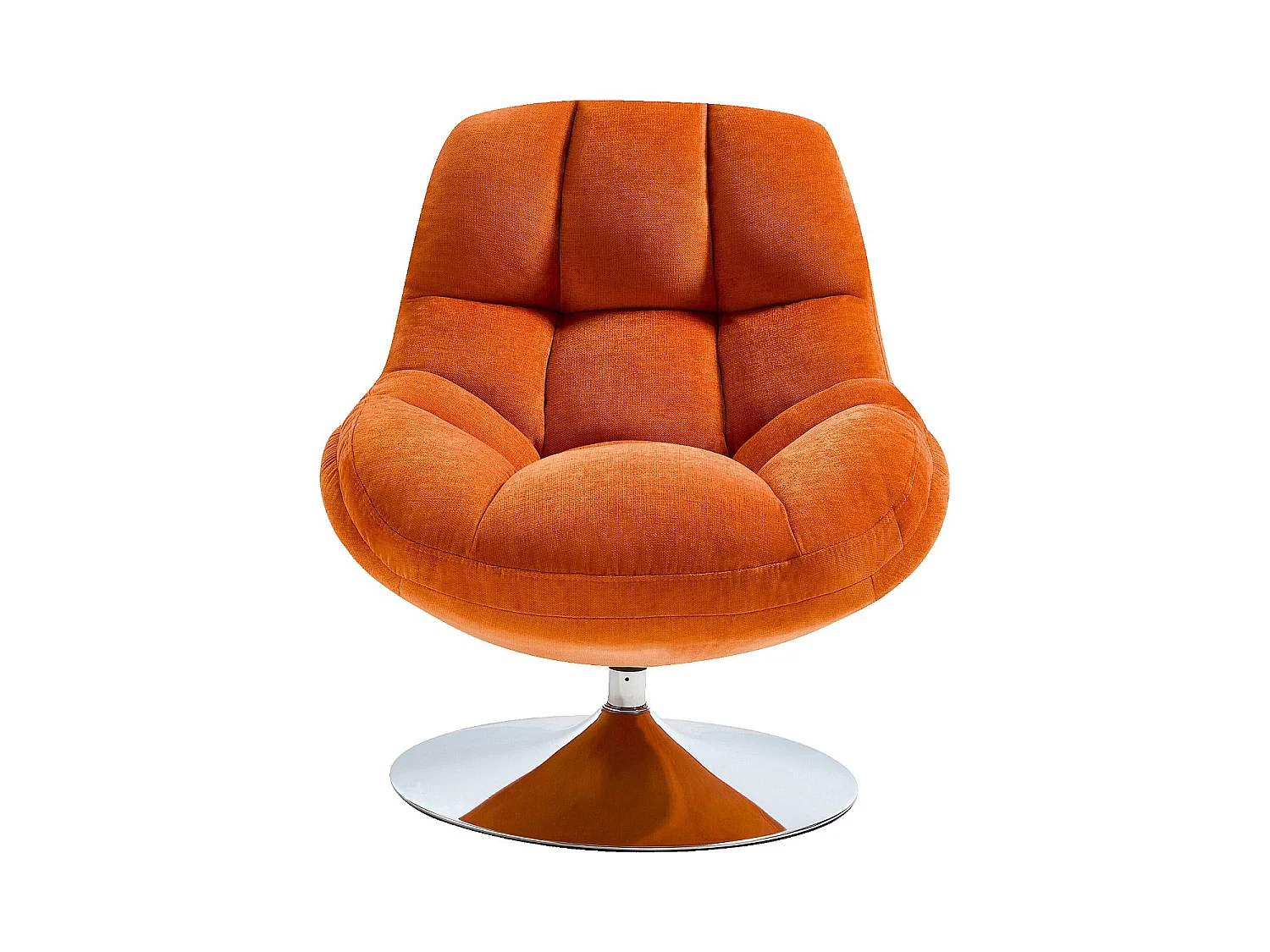 Habitat - Fauteuil pivotant en tissu et métal chromé - Orange - Mogliano
