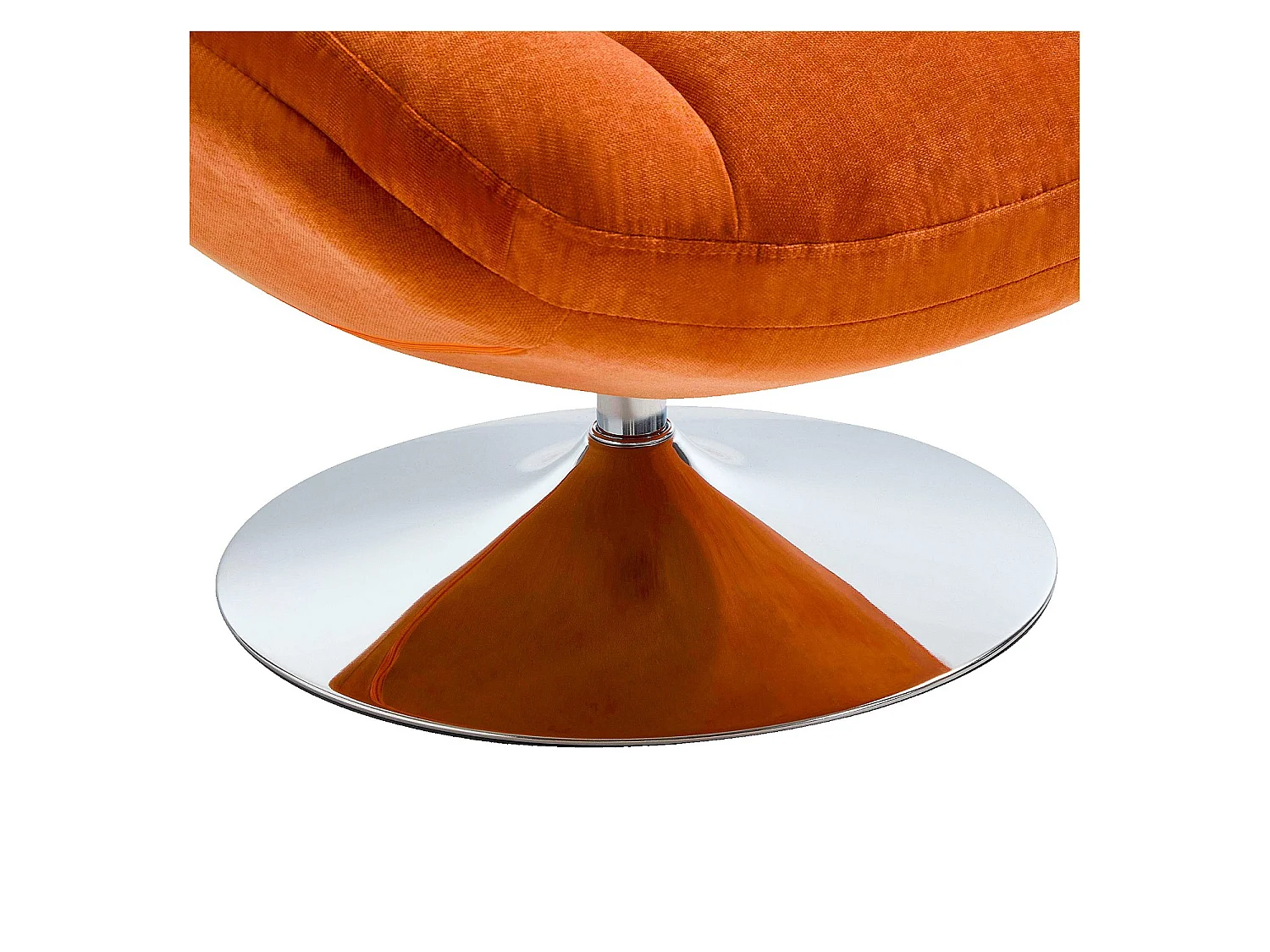 Habitat - Fauteuil pivotant en tissu et métal chromé - Orange - Mogliano