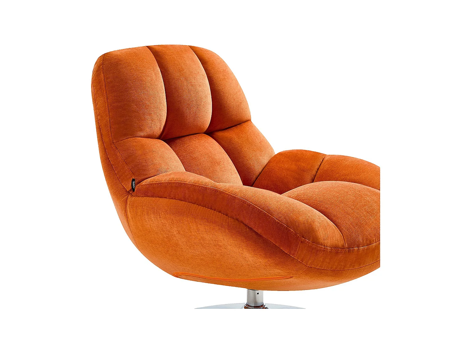 Habitat - Fauteuil pivotant en tissu et métal chromé - Orange - Mogliano