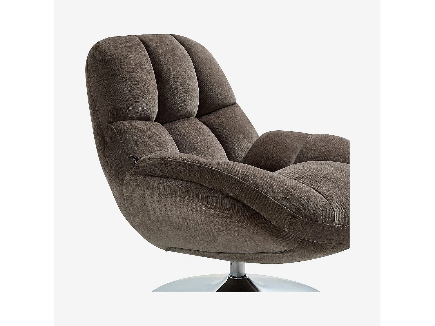 Habitat - Fauteuil pivotant en tissu et métal chromé - Taupe - Mogliano